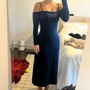 Abercrombie Long-Sleeve Off-The-Shoulder Midi Dress